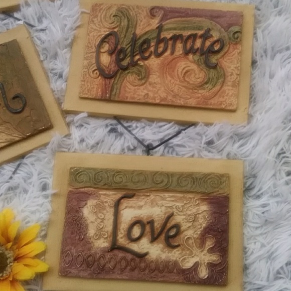 Home interior wall plaques 4 piece - Picture 4 of 7